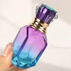 30ml gradienten Glas Parfümflasche leere kosmetische Sprühflasche mit Kristallkappe für Reisen