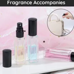 10ml atomizador perfume vidrio detalle, botella spray cuadrada portátil para viajes y uso diario.