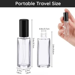 frasco de perfume de vidrio de 10 ml tamaño de viaje portátil botella de spray vacía con tapa