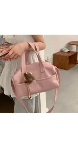 Borsa a tracolla rosa grande stile coreano in pelle morbida casual da donna elegante