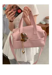 Borsa a tracolla morbida grande stile coreano da donna borsa cuscino rosa casual