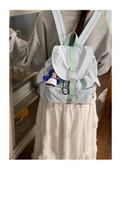 Zaino casual in nylon da donna borsa scolastica elegante zainetto da viaggio minimalista