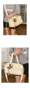 Borsa a tracolla morbida in pelle stile coreano grande capacità per donna borsa sottobraccio