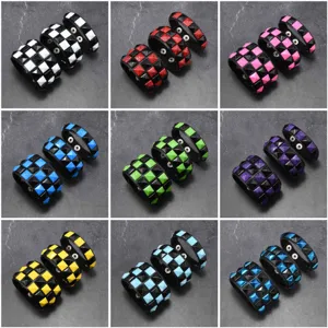 Punk Rock Wide Artificial Leather Bracelet For Men Women Colorful Pyramid Studded Wristband Adjustable Buckle Street Style Jewelry