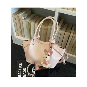 Sac à main en cuir PU rose avec charmant pendentif chien sac bandoulière détail