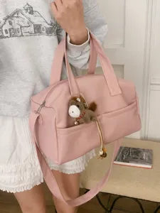 Borsa a tracolla rosa grande capacità borsa a cuscino morbida per donna elegante quotidiana