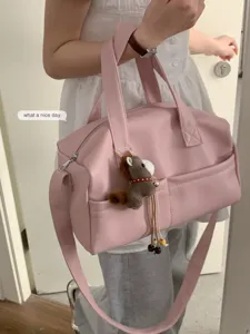 Borsa a tracolla morbida in pelle di grande stile coreano con ciondolo cavallo carino