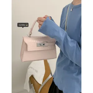 Damen PU Leder Handtasche Krokodilmuster Umhängetasche Modische Henkeltasche Quadratische Freizeit Tasche