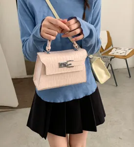 Damen Mode Handtasche Freizeit Umhängetasche rosa elegante Kelly Tasche für Alltag