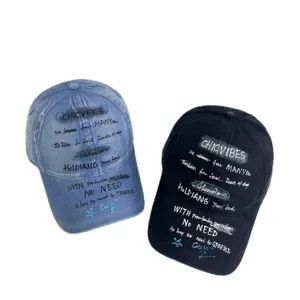 Streetwear Graffiti Washed Baseball Cap für Damen und Herren, vintage Used Look Detail.