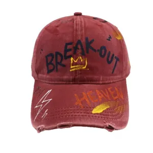 2026 new spring graffiti letter washed baseball cap trendy fashion couple casual hat