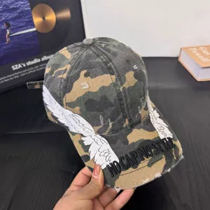 Camouflage Embroidered Wings Baseball Cap Street Style Casual Sunshade Duck Tongue Hat