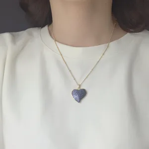 Collana con ciondolo a cuore grande in zircone da donna, elegante gioiello girocollo.