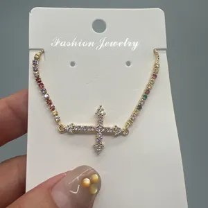 Verstelbare kleurrijke zirkonia kruis tennisarmband mode sieraden voor vrouwen chic