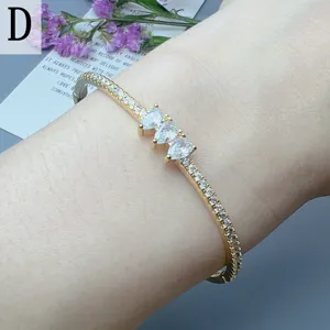 Fashion minimalist open cuff bracelet for women geometric zirconia charm jewelry chic
