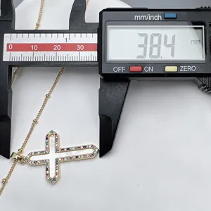 Zircon shell cross necklace women clavicle chain European American style fashion pendant jewelry