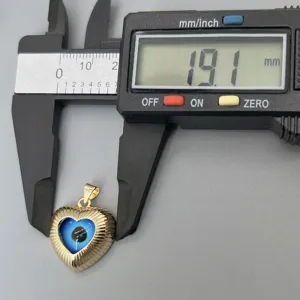 Collana Ciondolo Cuore Occhio Malvagio Oro Donna Gioiello Smalto Blu Accattivante