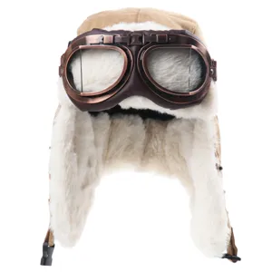 Winter gevoerde vliegersmuts met bril khaki winddichte warme trapper hoed outdoor ski