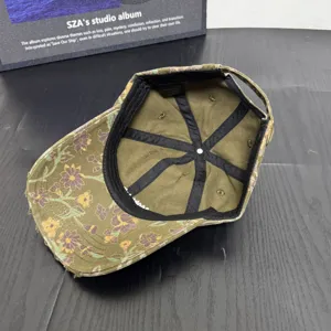 Vintage Blumenprint Baseballcap für Damen, gewaschene Baumwoll-Dad-Hat mit verstellbarem Riemen.