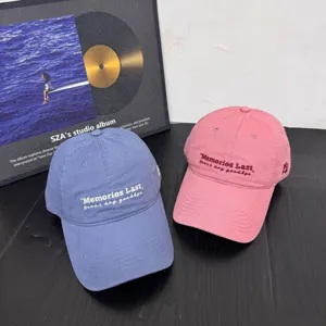 Korean ins style embroidered baseball cap soft top curved brim casual sun hat for women