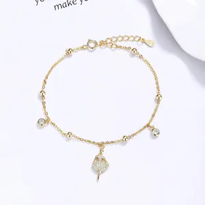 Bracelet Danseuse de Ballet Petite Fille en Argent Sterling 925 Strass Luxe Léger Bijou Femme Casual Cadeau
