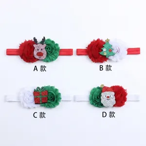 Christmas baby headband cute toddler hair band holiday red green floral hair accessories set