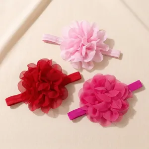 Schattig baby chiffon bloem haarband set kleurrijke zachte haaraccessoire detail