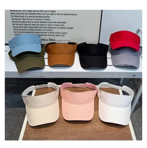 Sombrero de visera superior vacía de algodón clásico color sólido minimalista gorra de sol