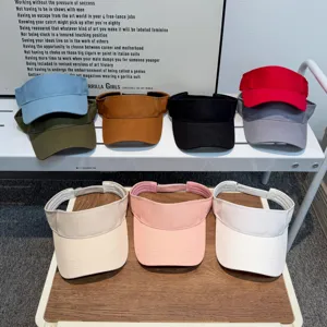 Visera de Algodón Unisex Ajustable Color Sólido Deporte Aire Libre Protección UV Transpirable Gorra de Copa Vacía Casual Uso Diario