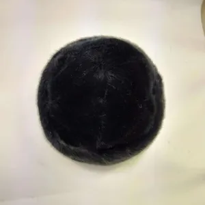 Bonnet en fausse fourrure noire pour l'hiver, chapeau chaud et épais pour temps froid.