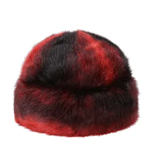 Chapeau chaud en fausse fourrure epaisse automne hiver mode bonnet pelucheux pour homme