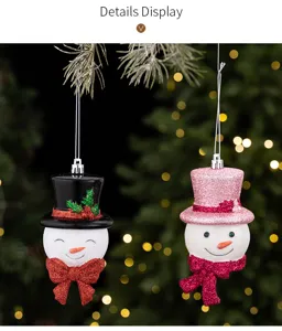 Christmas snowman hanging ornament glitter tree window decoration detail display item