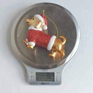 Χριστουγεννιάτικο Χαριτωμένο Dachshund Σκύλος Σουβενίρ Glitter Santa Κρεμαστό Διακόσμηση