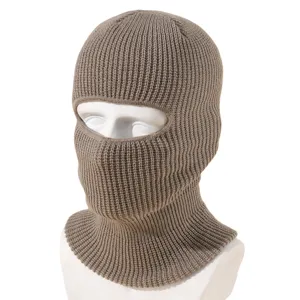 Passamontagna in maglia maschera da sci inverno ciclismo all'aperto berretto di lana tinta unita