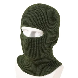 Passamontagna da sci in maglia verde maschera viso calda invernali ciclismo cappello