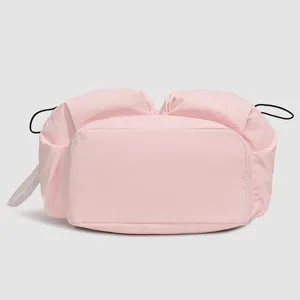 Mochila con cordón rosa ligera bolsa escolar casual lindo bolso de viaje para estudiantes