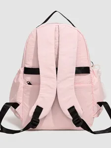 Mochila casual ligera rosa bonita para mujeres y estudiantes para viaje diario y escuela