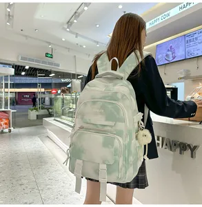 Zaino per studenti tie-dye sfumato grande capacità borsa casual per ragazze zainetto elegante
