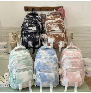 Bellissimo zaino tie dye con sfumatura inchiostro borsa scolastica per studenti e tempo