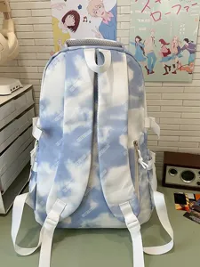 Zaino Nuvola Sfumata Blu Cielo Zainetto Scolastico Estetico Borsa da Viaggio Casual e Sportiva