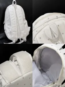 Korean style sweet polka dot small backpack white cute casual double shoulder travel daily bag