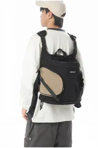 Detail shot of the outdoor pet carrier backpack with breathable mesh and sturdy straps.