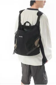Outdoor portable pet carrier backpack with breathable mesh and comfortable straps for travel.
