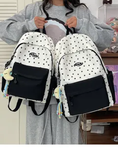 Japanese style star print campus backpack, lightweight and stylish book bag for students.