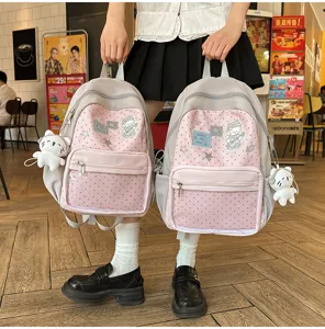 Style japonais mignon dessin animé pois transparent ita sac à dos pour étudiant chic