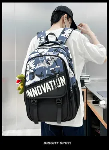 Sac à dos tactique camouflage cool pour lycéens, idéal pour l'école quotidienne et les voyages.