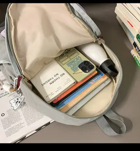 Detailed view of the lightweight backpack interior showing spacious capacity and neat storage.