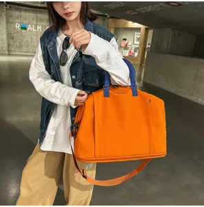 Grande borsa da viaggio arancione borsa sportiva da palestra per donna molto capiente