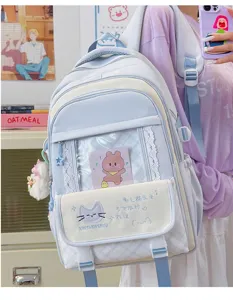 Zaino scolastico giapponese con pizzo multi-scomparto borsa da scuola vista dettaglio