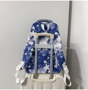 Sternen Batik Rucksack mit Sternen Print, stilvolle Schultasche für Jugendliche und Reisen.
